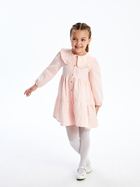 LCW Kids Bebe Yaka Uzun Kollu Kız Bebek Elbise - W4J669Z1-SB5