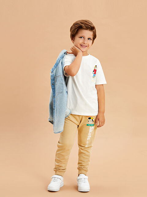 LCW Kids Beli Lastikli Kalın Nostaljik Maymun Baskılı Erkek Bebek Eşofman Alt - W4J678Z1-FGZ