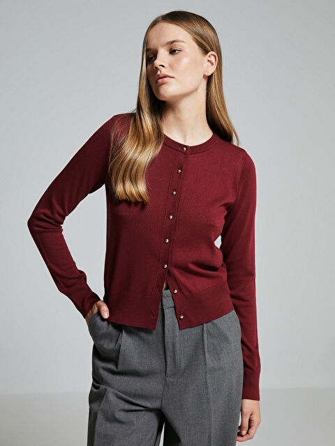 LCW Vision Bisiklet Yaka Kadın Triko Hırka - W4J718Z8-HQT