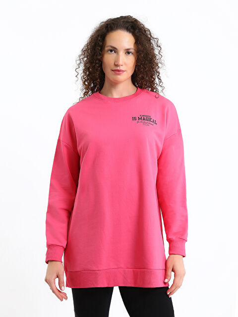 LCWAIKIKI Classic Printed Oversize Women's Sweatshirt Tunic - W4J733Z8-GSY