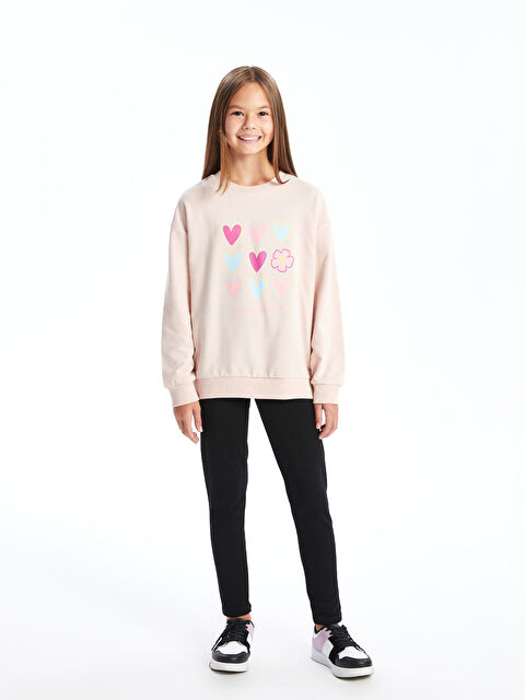 LCW Kids Bisiklet Yaka Kız Çocuk Sweatshirt - W4J738Z4-FUG