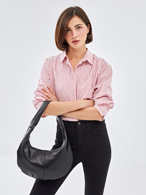 LCW ACCESSORIES Deri Görünümlü Kadın Baget Çanta - W4J744Z8-CVL