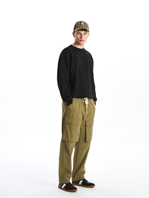 XSIDE Rahat Kalıp Gabardin Erkek Kargo Pantolon - W4J766Z8-J2L