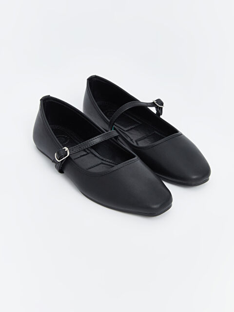 LCW STEPS Deri Görünümlü Kadın Babet Ayakkabı - W4J873Z8-HUC