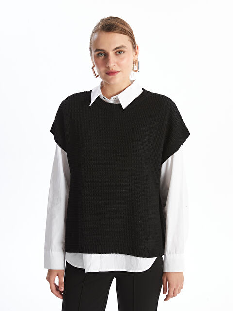 LCWAIKIKI Basic Bisiklet Yaka Dokulu Kadın Triko Kazak - W4J875Z8-CVL