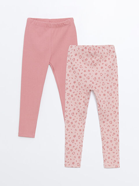 LCW Kids Beli Lastikli Kız Çocuk Tayt 2'li - W4J901Z1-GJZ