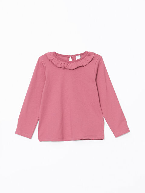 LCW Kids Bisiklet Yaka Uzun Kollu Kız Çocuk Tişört - W4J921Z1-GV8