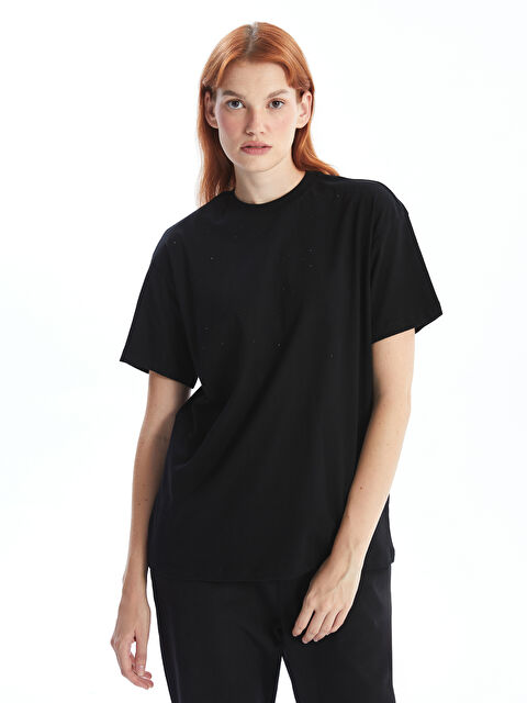 LCW Modest Bisiklet Yaka Parlak Taşlı Kadın Tunik - W4J956Z8-CVL