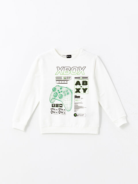 LCW Kids Bisiklet Yaka Xbox Baskılı Erkek Çocuk Sweatshirt - W4J959Z4-FDU