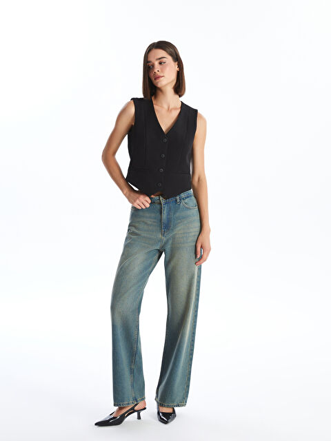 LCW Jeans Straight Fit Kadın Jean Pantolon - W4JA25Z8-JVU