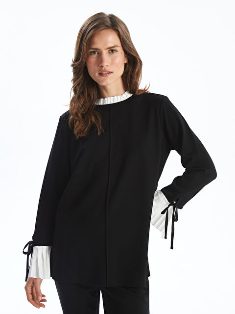 LCWAIKIKI Basic Bisiklet Yaka Renk Bloklu Kadın Tunik - W4JA53Z8-CVL