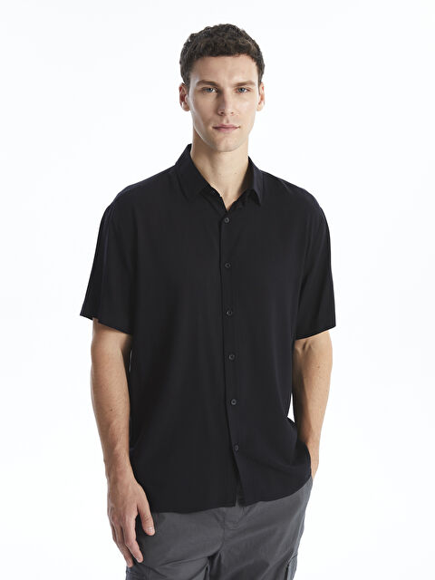 XSIDE Regular Fit Kısa Kollu Viskon Erkek Gömlek - W4JA56Z8-RQL