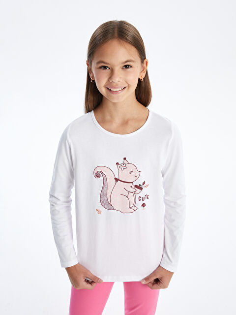 LCW Kids Bisiklet Yaka Kız Çocuk Tişört - W4JB18Z4-Q6K