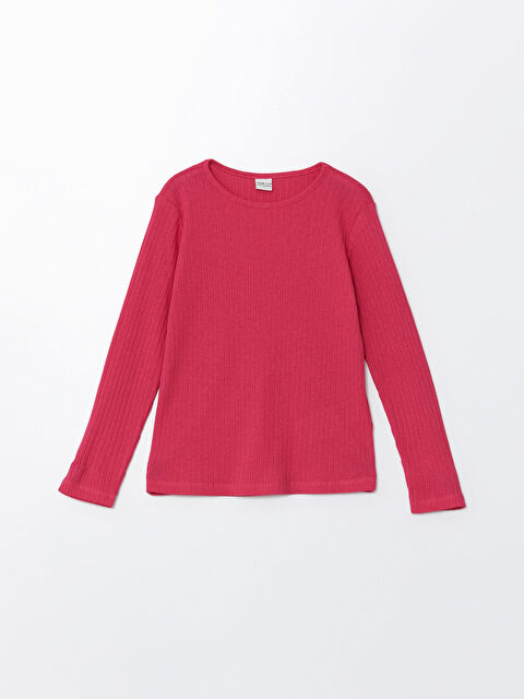 LCW ECO Bisiklet Yaka Kız Çocuk Tişört - W4JB82Z4-GTL