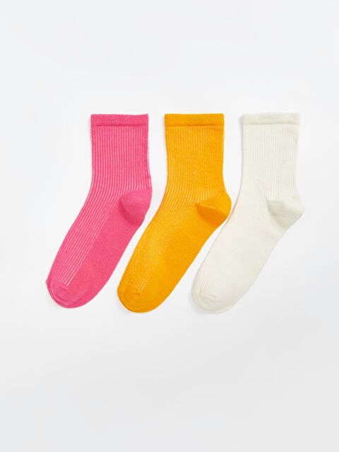 LCW ECO Kadın Düz Soket Çorap 3'lü - W4JD10Z8-YWS