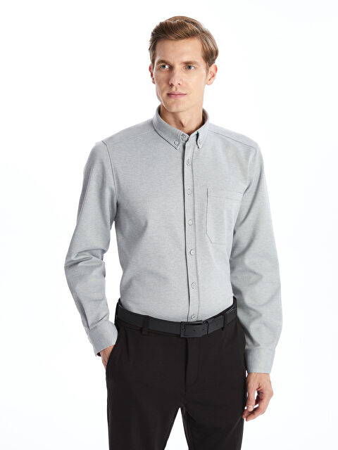 LCWAIKIKI Classic Regular Fit Uzun Kollu Erkek Gömlek - W4JD91Z8-QKF