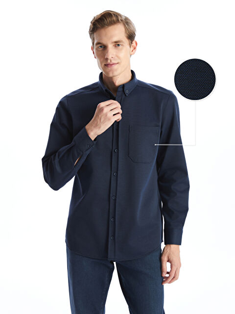 LCWAIKIKI Classic Regular Fit Uzun Kollu Erkek Gömlek - W4JD91Z8-UDC