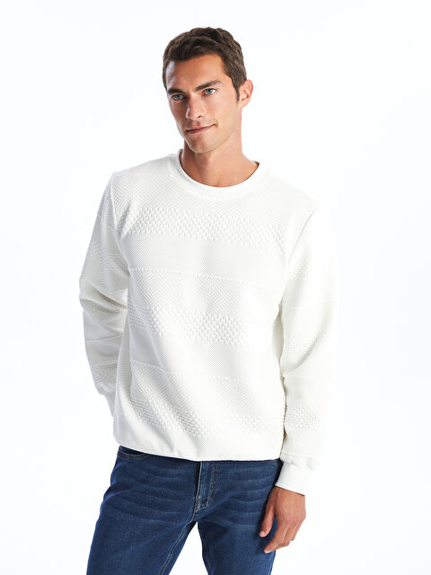 LCW ECO Bisiklet Yaka Uzun Kollu Erkek Sweatshirt - W4JF86Z8-FDU