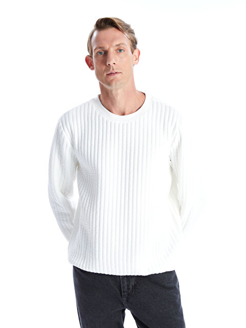 LCW ECO Bisiklet Yaka Uzun Kollu Erkek Sweatshirt - W4JF88Z8-FDU