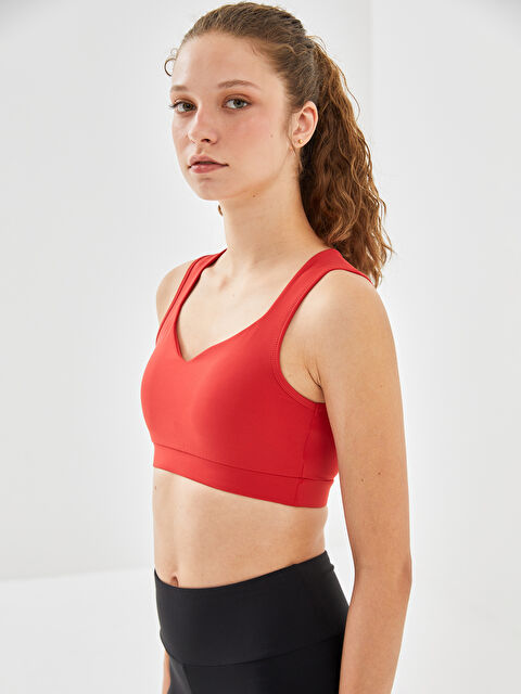 KOOR SPORT Kalp Yaka Baskılı Kadın Spor Büstiyer - W4JG52Z8-GZL