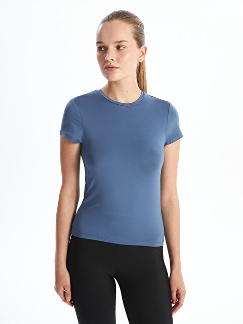 KOOR SPORT Bisiklet Yaka Baskılı Kadın Tişört - W4JG56Z8-H7T