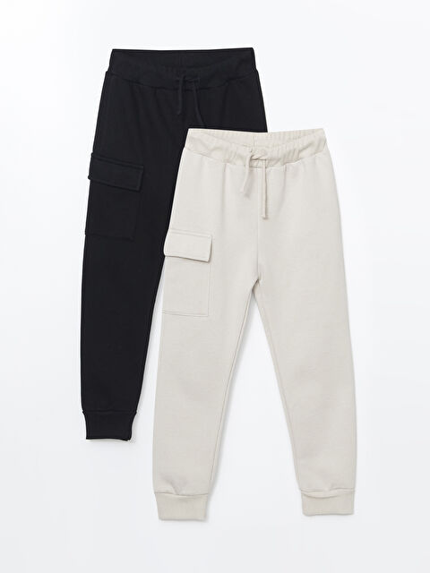 LCW Kids Beli Lastikli Erkek Çocuk Jogger Eşofman Alt 2'li - W4JH06Z1-FKQ