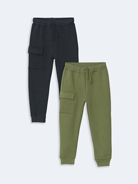 LCW Kids Beli Lastikli Erkek Çocuk Jogger Eşofman Alt 2'li - W4JH06Z1-GUY