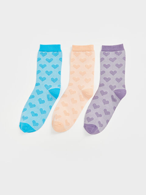 LCW ECO Baskılı Kadın Soket Çorap 3'lü - W4JH08Z8-S4U