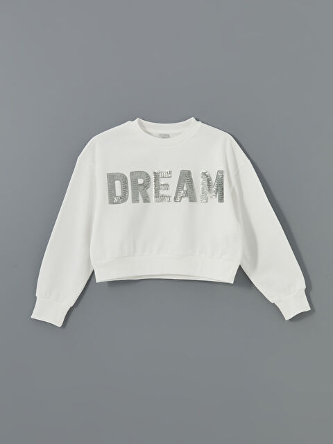 LCW Kids Bisiklet Yaka Kız Çocuk Sweatshirt - W4JI23Z4-FDU