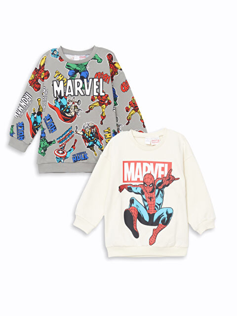 LCW Kids Spider-Man Baskılı Erkek Çocuk Sweatshirt 2'li - W4JI39Z1-QVK