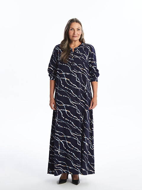 LCW Grace Kaçık Yaka Desenli Elbise - W4JI53Z8-LSJ