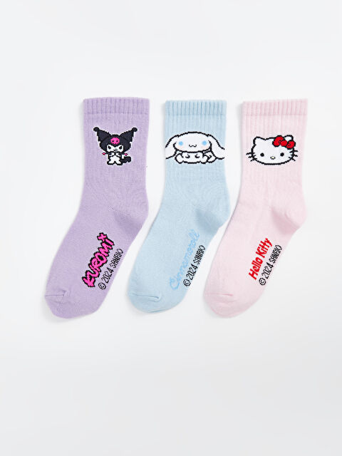 LCW Kids Kuromi Desenli Kız Çocuk Soket Çorap 3'lü - W4JI64Z4-FWW