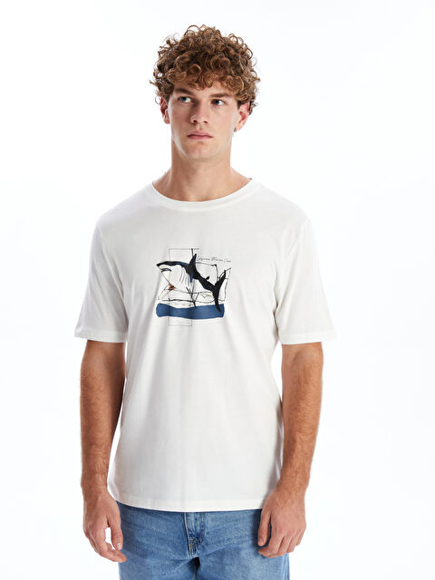 XSIDE Bisiklet Yaka Kısa Kollu Baskılı Penye Erkek Tişört - W4JI90Z8-R9J