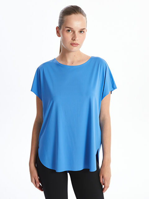 KOOR SPORT Bisiklet Yaka Baskılı Kadın Tişört - W4JI95Z8-CUC