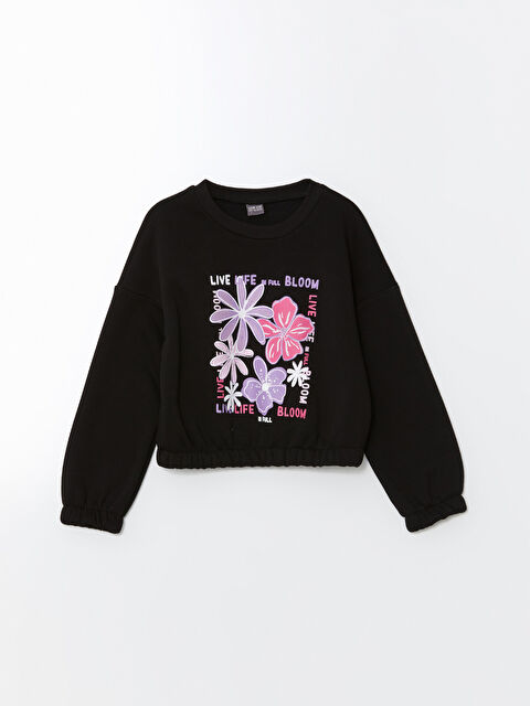 LCW ECO Bisiklet Yaka Kız Çocuk Kalın Sweatshirt - W4JJ15Z4-CVL