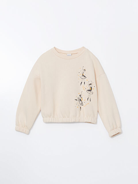 LCW ECO Bisiklet Yaka Kız Çocuk Kalın Sweatshirt - W4JJ15Z4-FF7