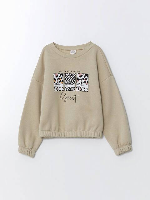 LCW ECO Bisiklet Yaka Kız Çocuk Kalın Sweatshirt - W4JJ16Z4-FGZ