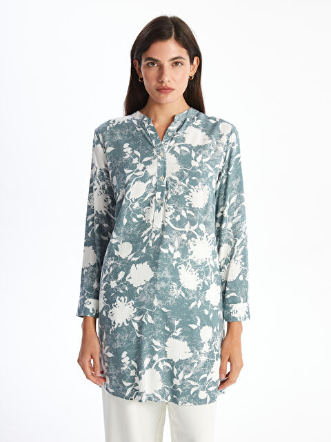 LCWAIKIKI Classic Notch Neck Patterned Women's Tunic - W4JJ21Z8-LS6