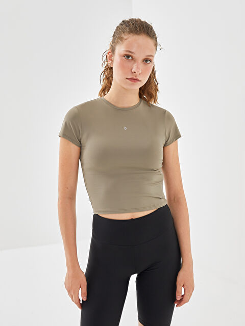 KOOR SPORT Bisiklet Yaka Baskılı Kadın Tişört - W4JJ30Z8-CS5