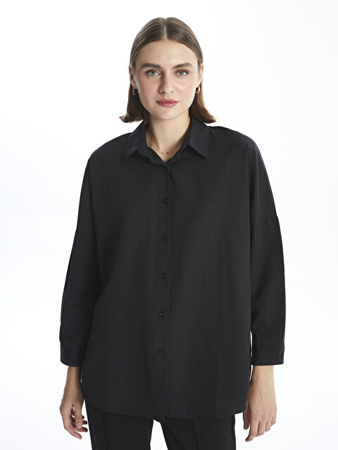 LCW Modest Düz Uzun Kollu Kadın Gömlek - W4JJ62Z8-HEG