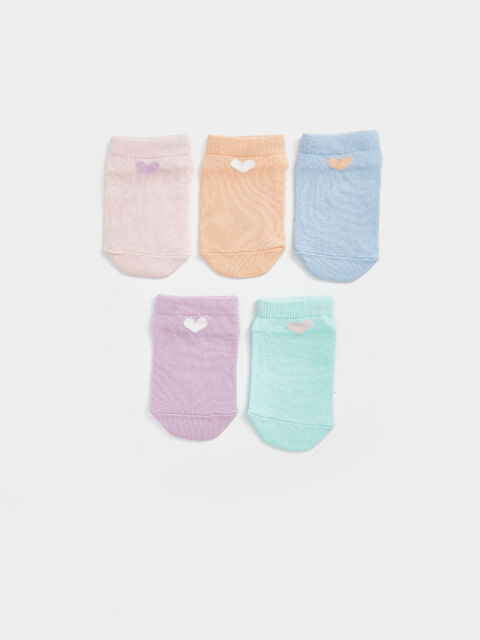 LCW baby Baskılı Kız Bebek Patik Çorap 5'li - W4JK43Z1-RVR