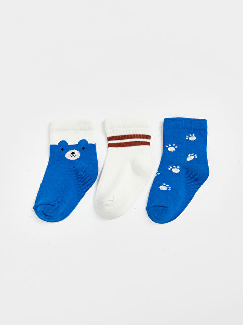 LCW ECO Baskılı Erkek Bebek Soket Çorap 3'lü - W4JK65Z1-HNB