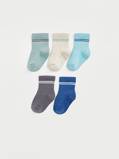 LCW baby Çizgili Erkek Bebek Soket Çorap 5'li - W4JL17Z1-CU7