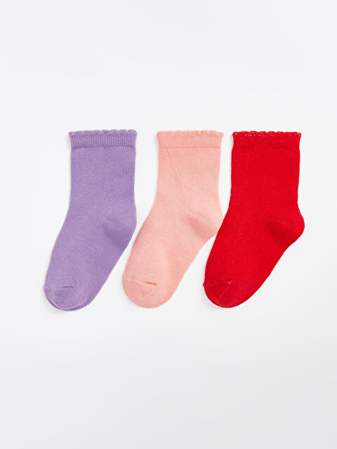 LCW ECO Basic Kız Bebek Soket Çorap 3'lü - W4JL75Z1-YF9