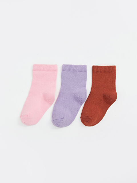 LCW ECO Basic Kız Bebek Patik Çorap 3'lü - W4JL81Z1-YPW