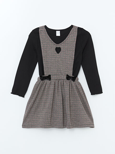 LCW Kids Kare Yaka Çelikli İnterlok Kız Bebek Elbise - W4JL84Z1-LQJ