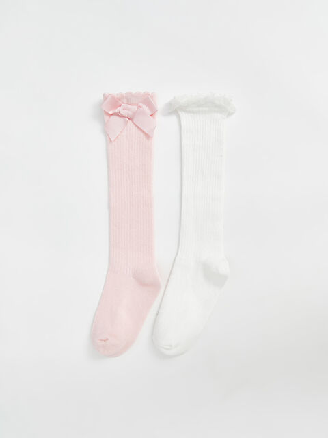 LCW baby Basic Kız Bebek Soket Çorap 2'li - W4JM83Z1-FDU