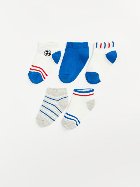 LCW baby Baskılı Erkek Bebek Patik Çorap 5'li - W4JN02Z1-R9J
