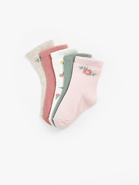 LCW baby Kız Bebek Soket Çorap 5'li - W4JN04Z1-FDK