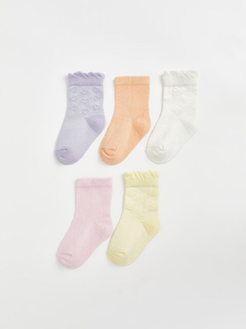 LCW baby Desenli Kız Bebek Soket Çorap 5'li - W4JN06Z1-E2M